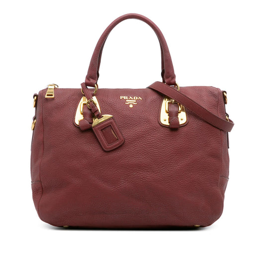 Prada Vitello Daino Zip Top Satchel