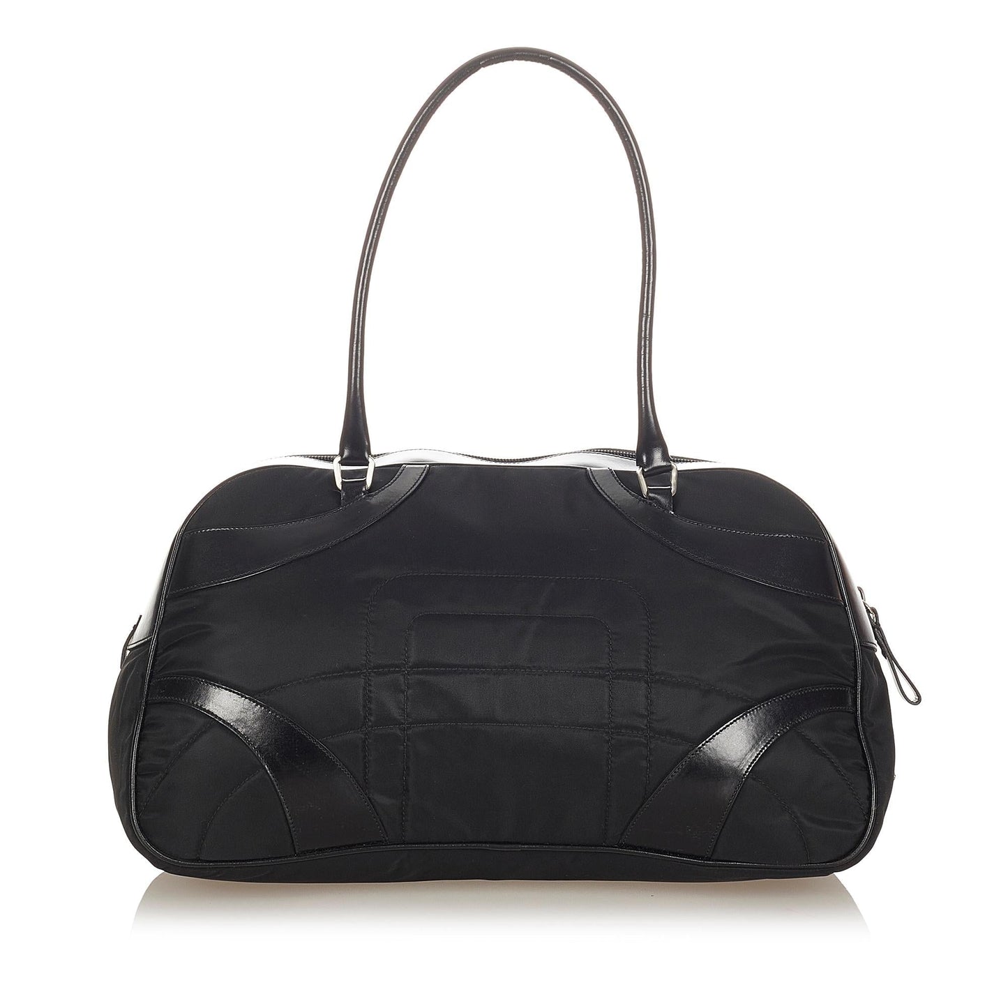 Prada Vitello Drive Nylon Bowler Bag (SHG-31551)