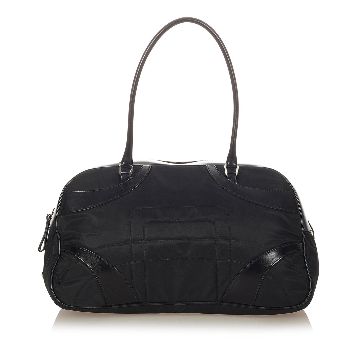 Prada Vitello Drive Nylon Bowler Bag (SHG-31757)
