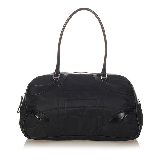 Prada Vitello Drive Nylon Bowler Bag (SHG-31757)