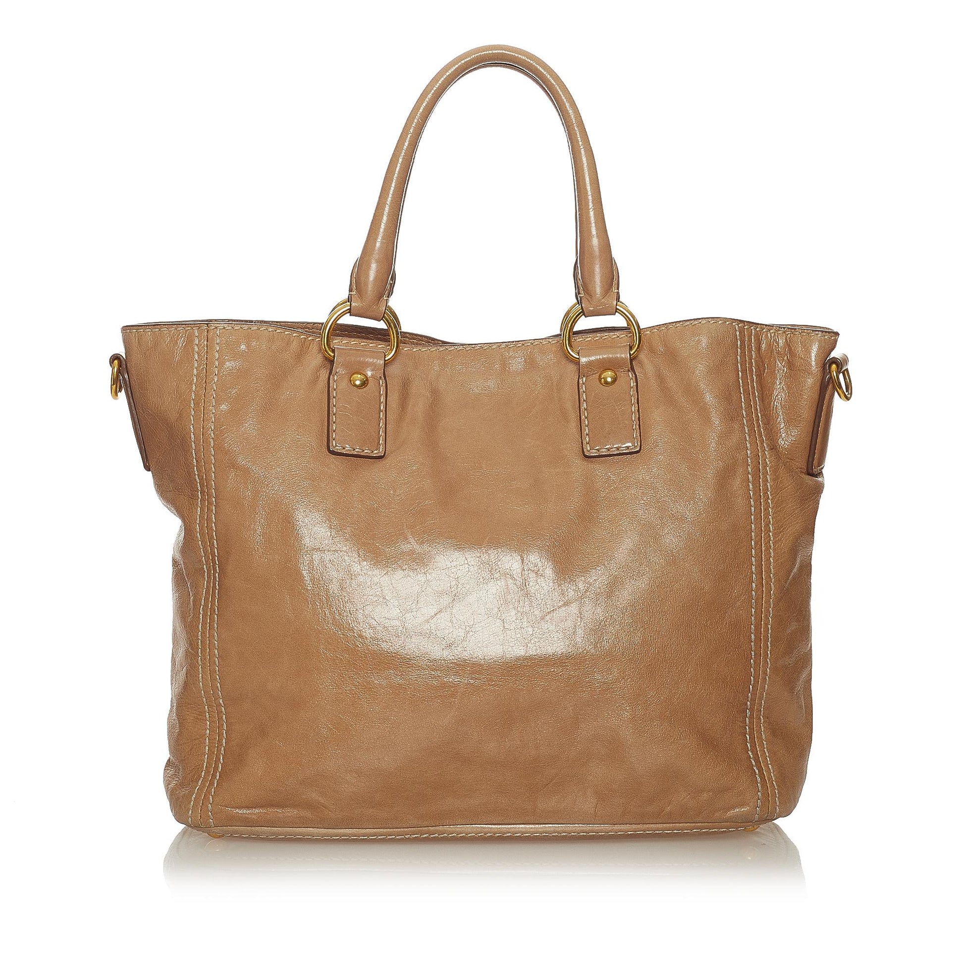 Prada Vitello Lux Leather Satchel (SHG-27634)
