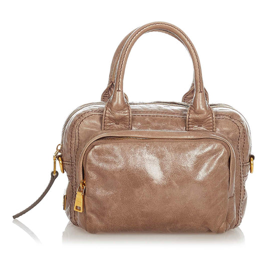 Prada Vitello Shine Bauletto Satchel (SHG-22185)