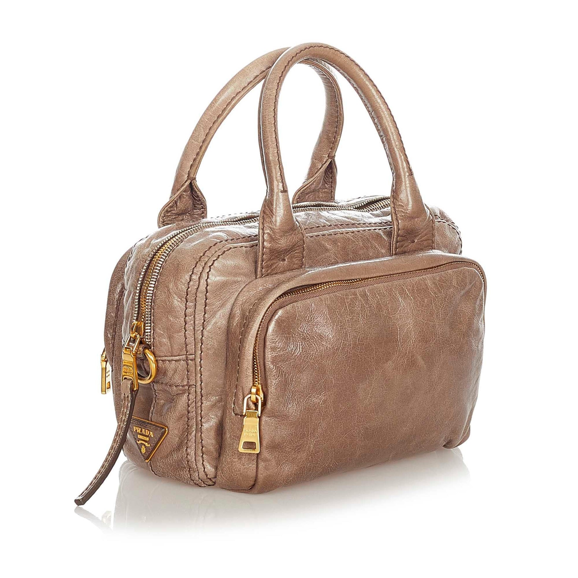 Prada Vitello Shine Bauletto Satchel (SHG-22185)