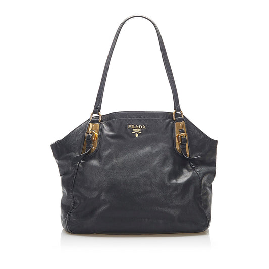Prada Vitello Shine Leather Tote Bag  