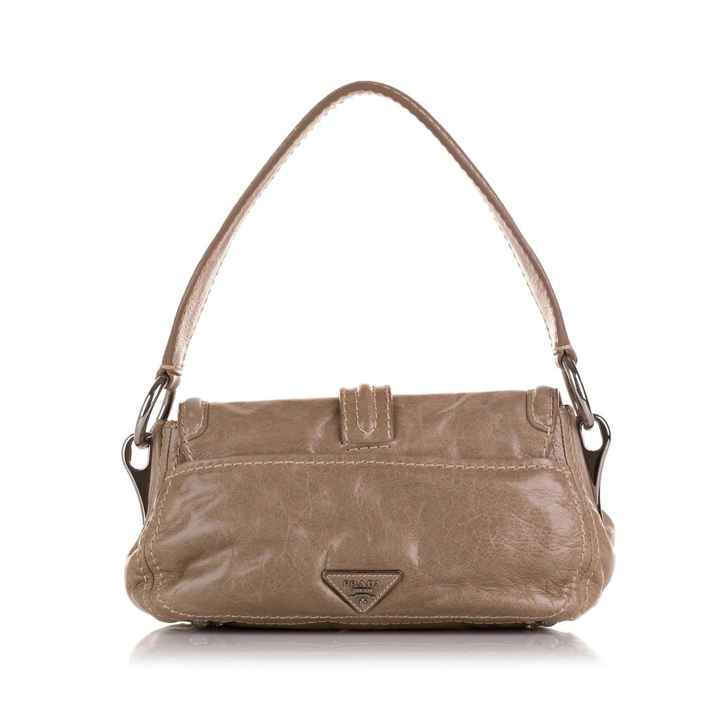 Prada Vitello Shine Turn Lock Baguette (SHG-kNYA2Z)