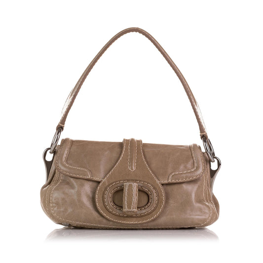 Prada Vitello Shine Turn Lock Baguette (SHG-kNYA2Z)