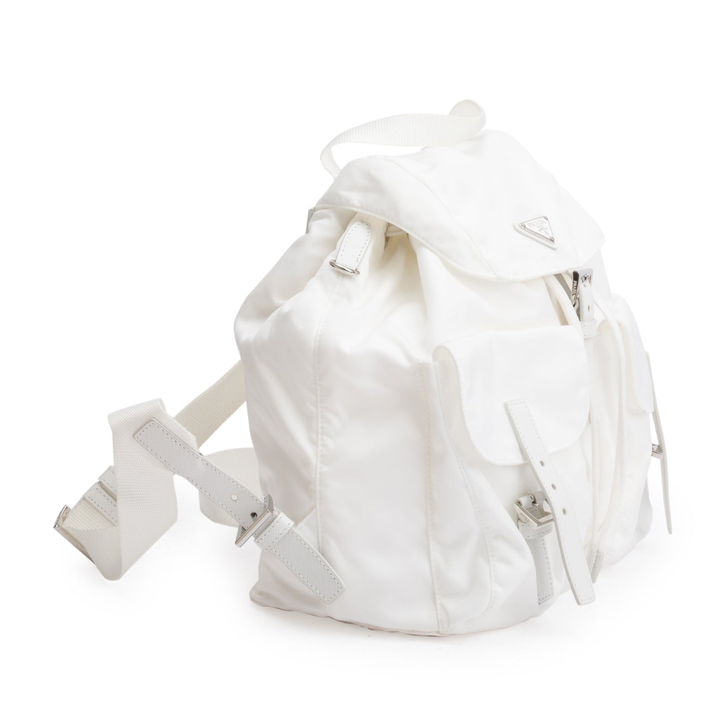 Prada White Re-Nylon Saffiano Medium Backpack