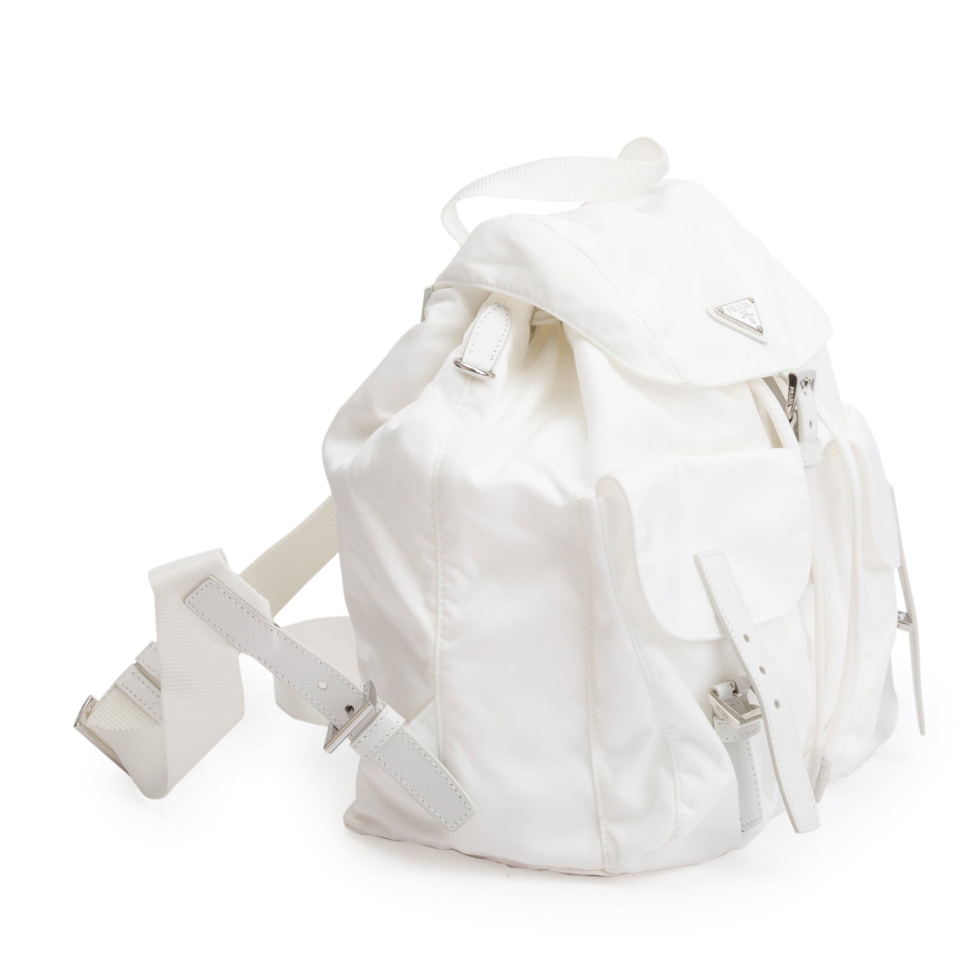 Prada White Re-Nylon Saffiano Medium Backpack