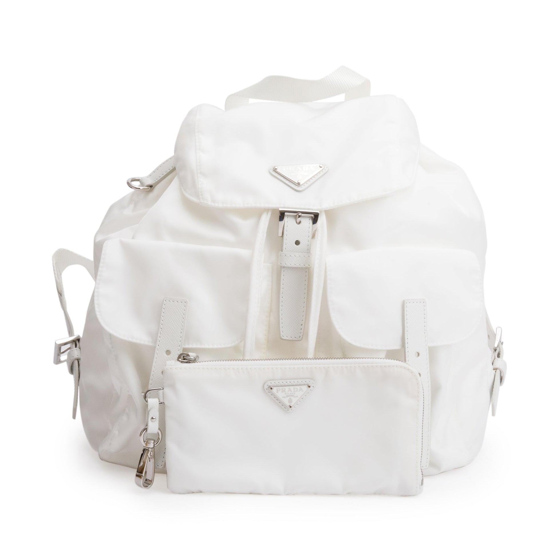 Prada White Re-Nylon Saffiano Medium Backpack