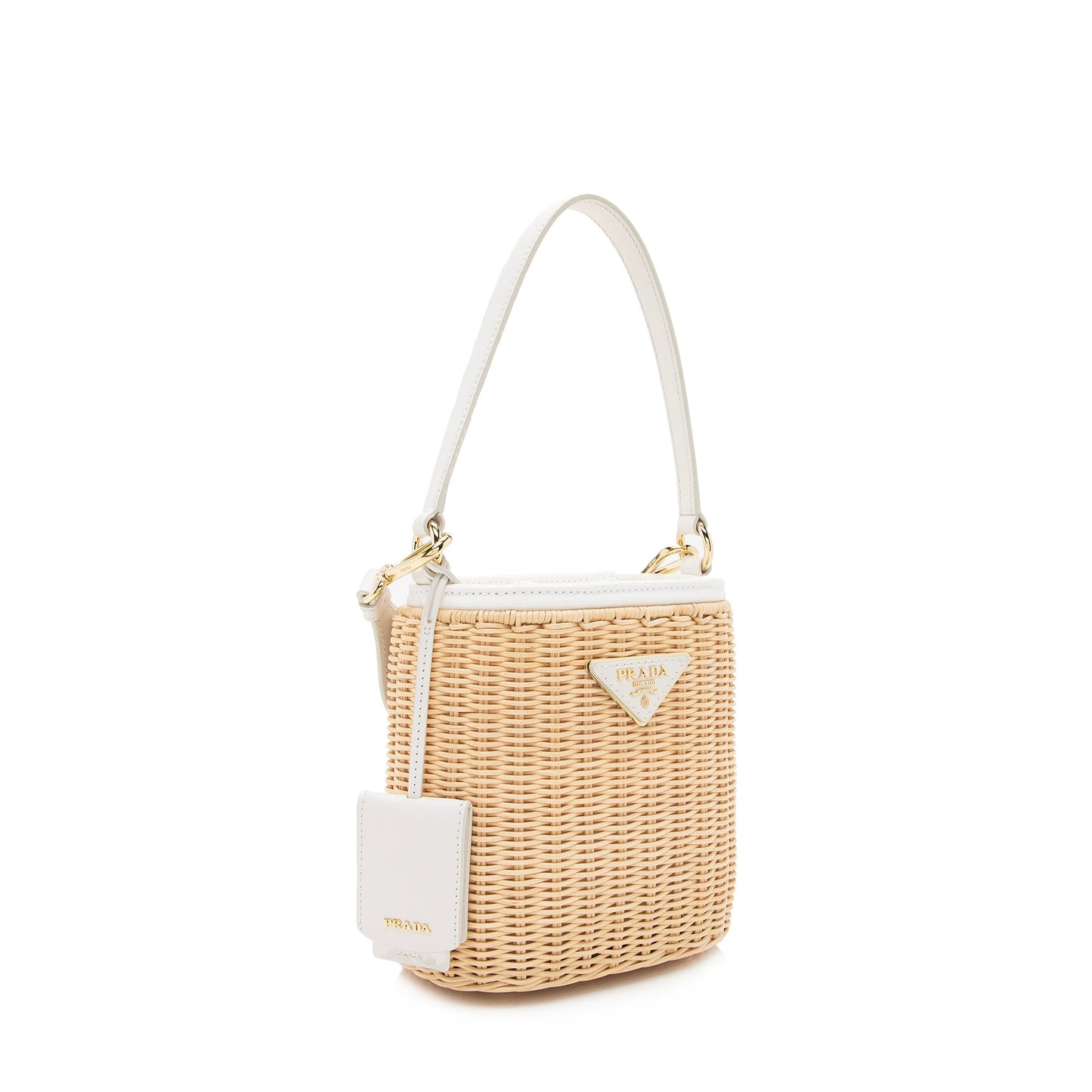 Prada Wicker Canapa Bucket Bag (SHF-22390)