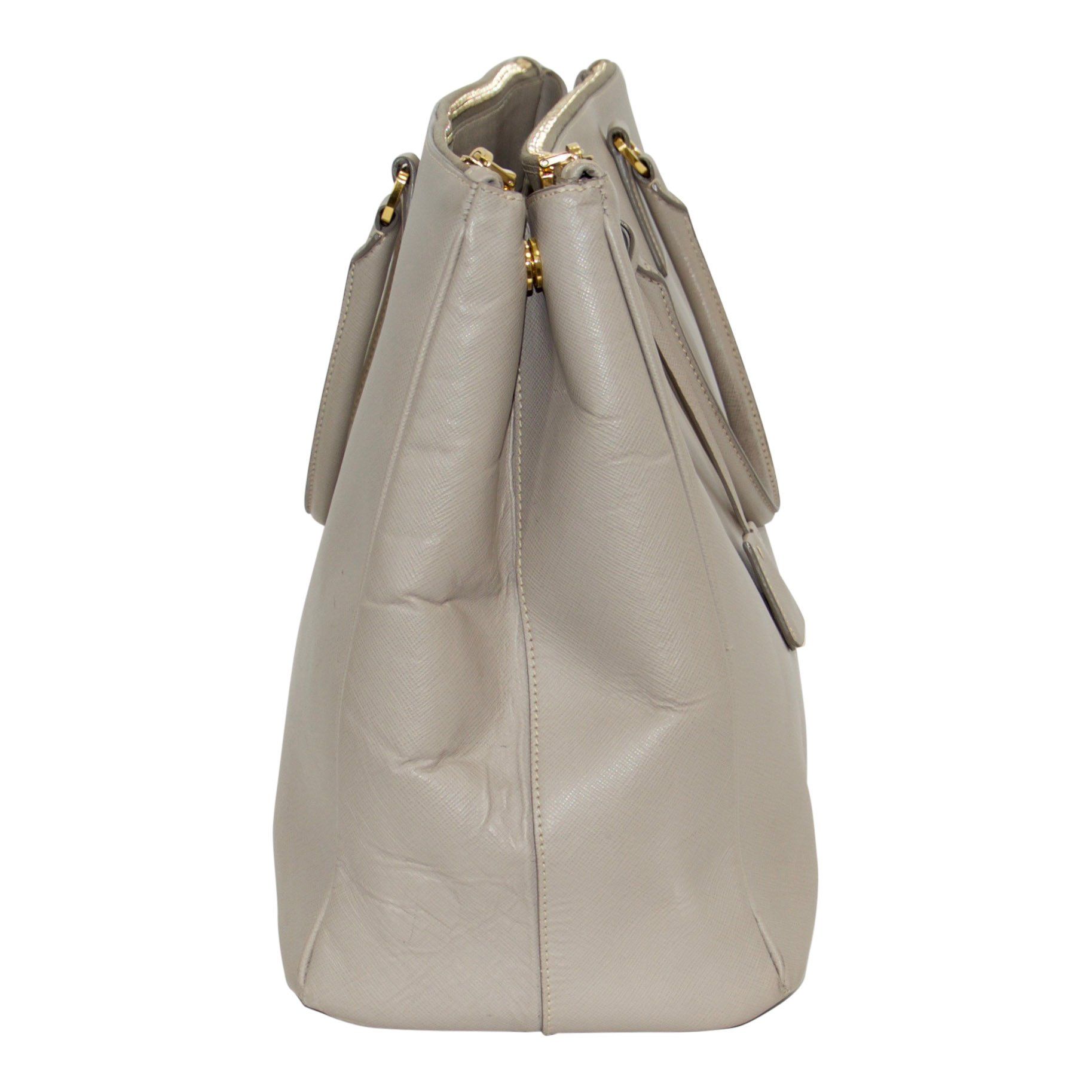 Prada XL Saffiano Lux Double Zip Tote