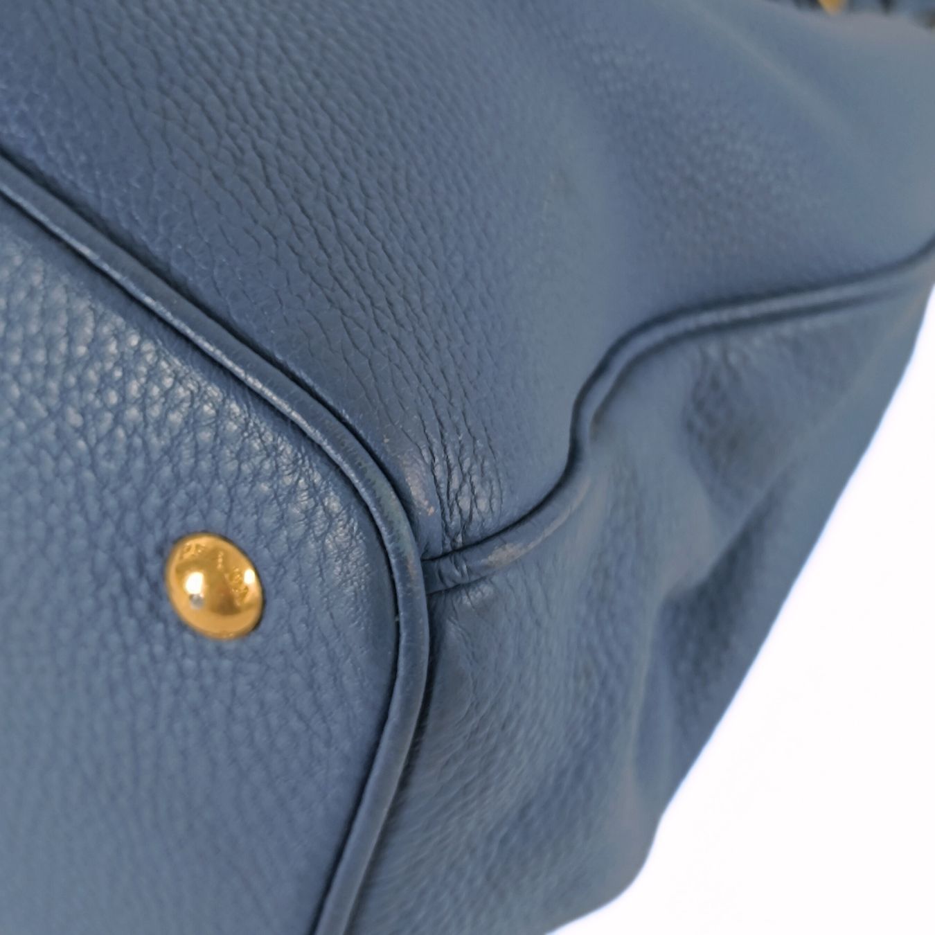 PRADA Shopper shoulder bag in cobalt buckskin