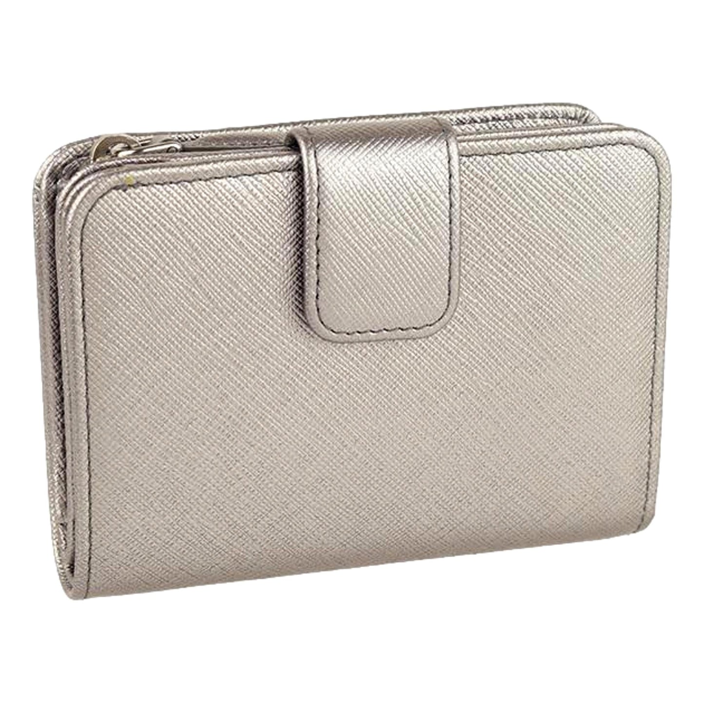 Prada Saffiano Gold Leather Bow Wallet with Coin Pouch