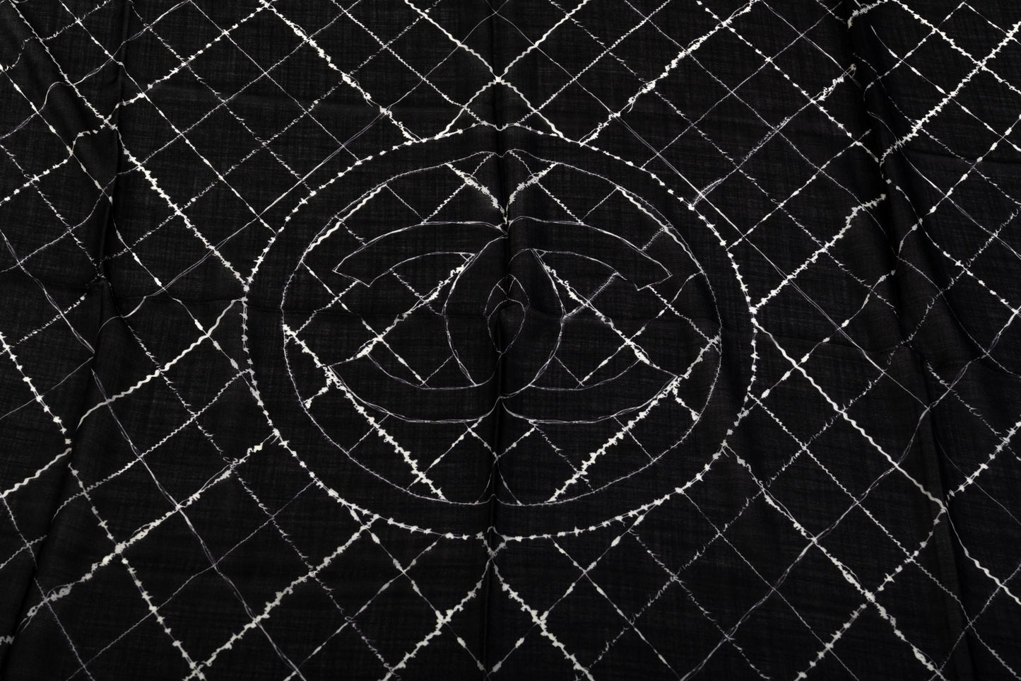 Chanel Black & White Cashmere Shawl