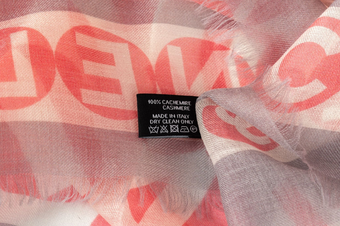Chanel New Pink Grey Cashmere Shawl