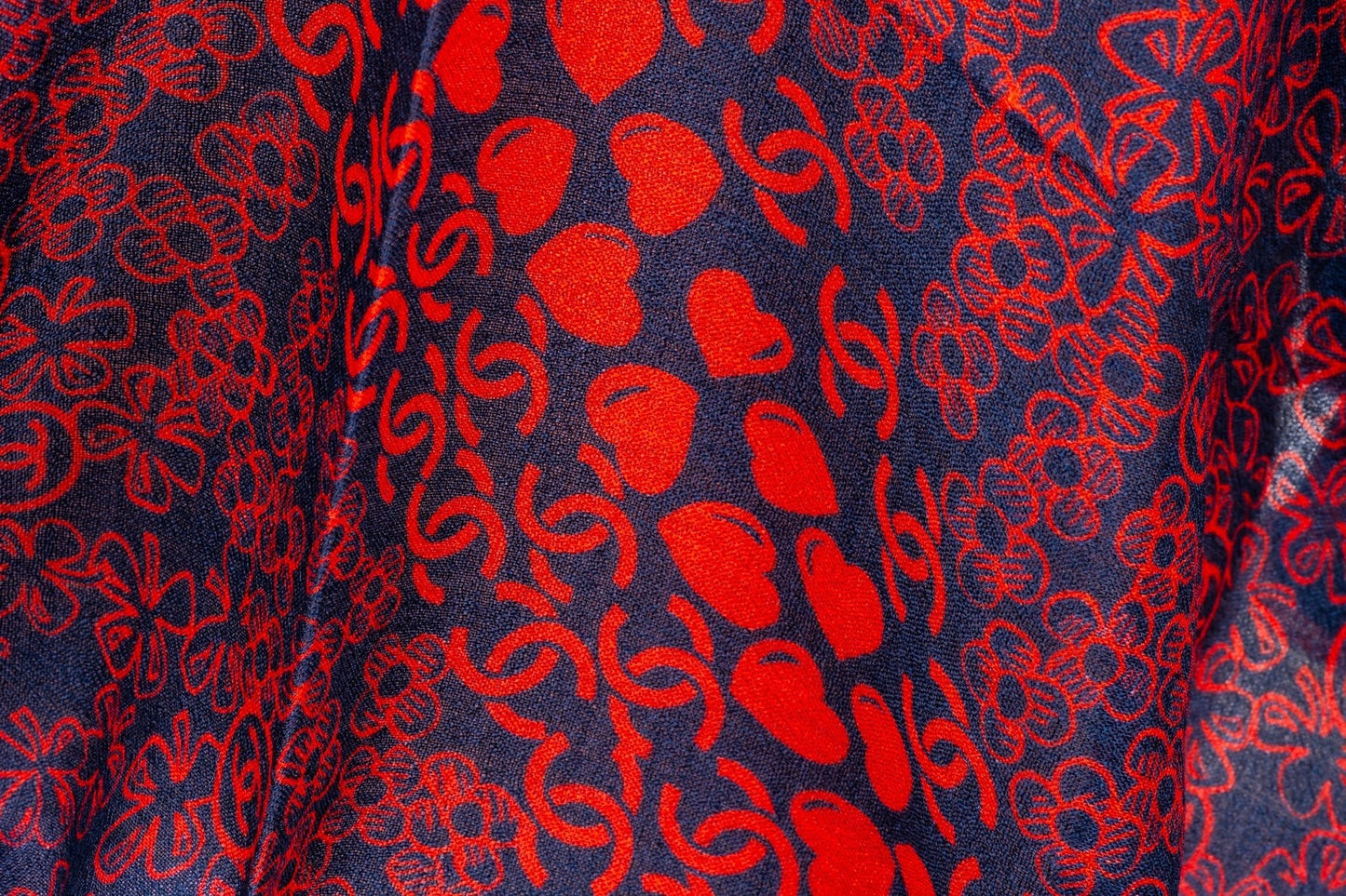 Chanel New Navy Red Cashmere Shawl