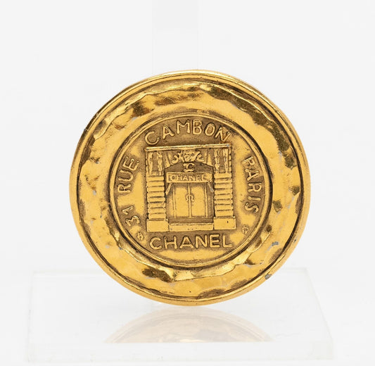 Chanel 80 s Rue Cambon Round Pin