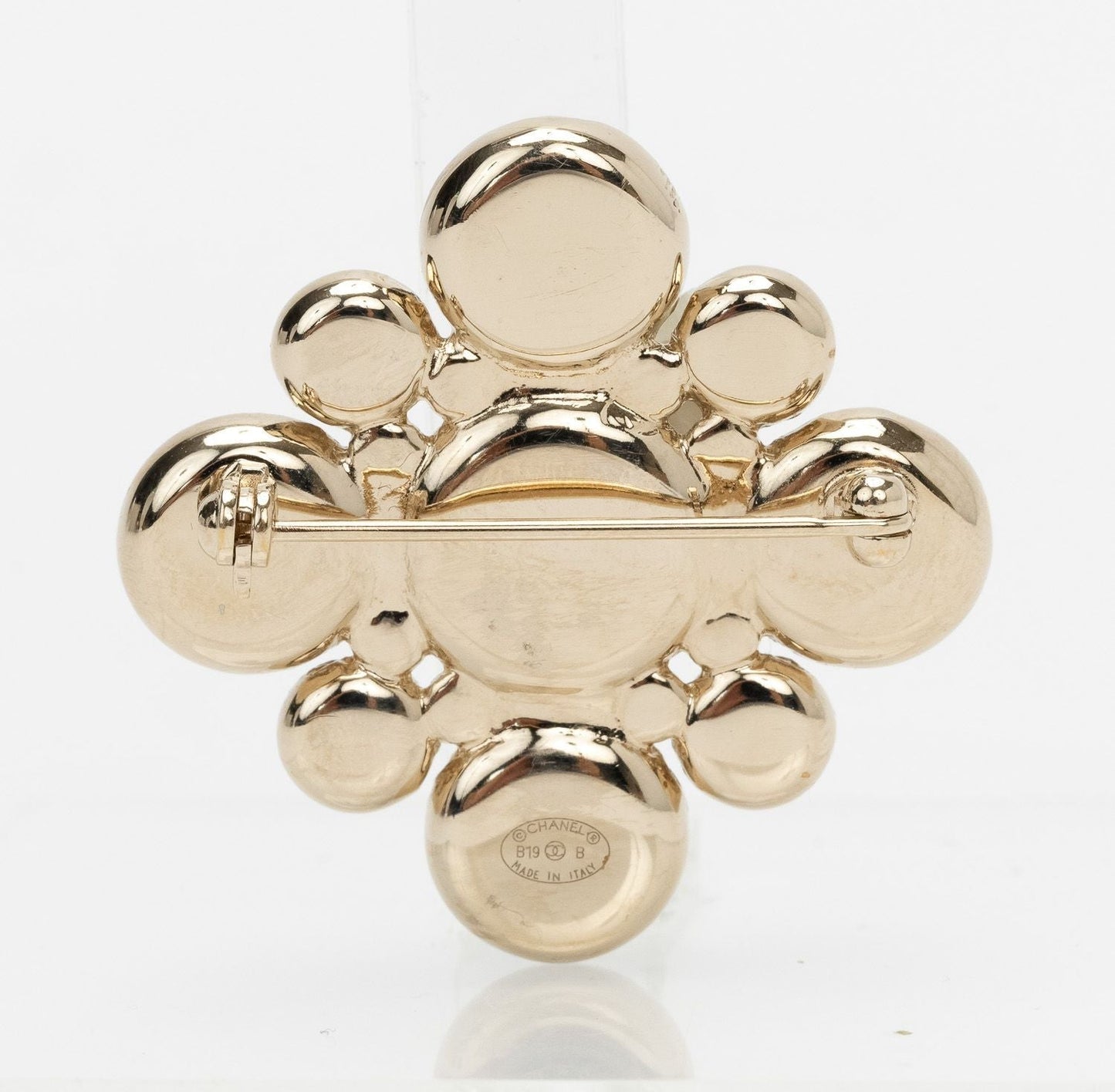 Chanel Maltese Cross Pearls Black PIn