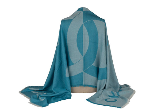 Chanel New Cashmere Shawl in Turquoise