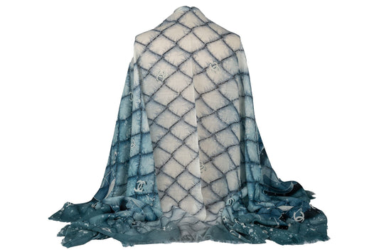 Chanel New Cashmere Shawl Space Blue