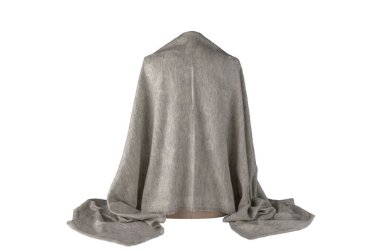 Chanel New Grey Cashmere Shawl With Logo