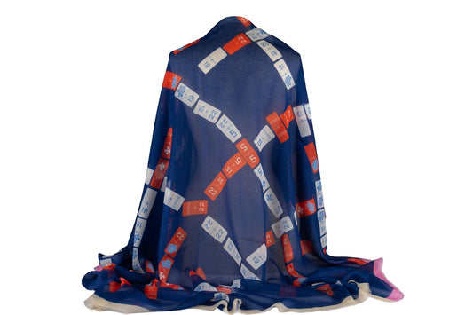 Chanel New Navy White Cashmere Shawl
