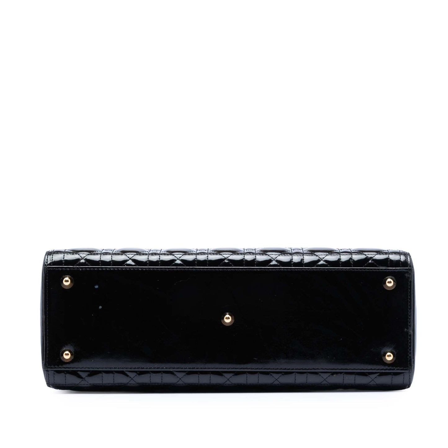 Black Dior Large Patent Cannage Lady Dior Satchel