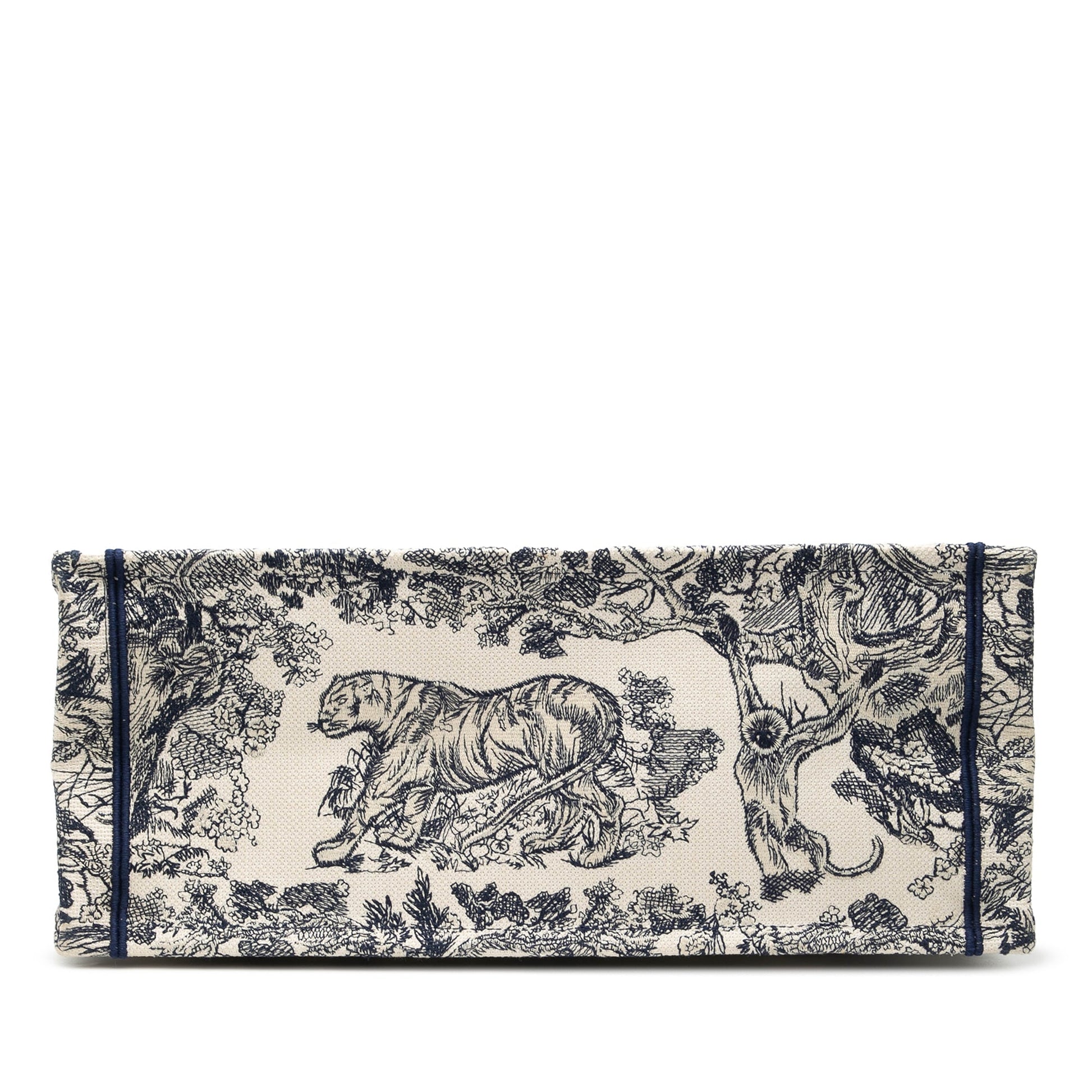 Blue Dior Large Canvas Embroidered Dioriviera Toile De Jouy Book Tote