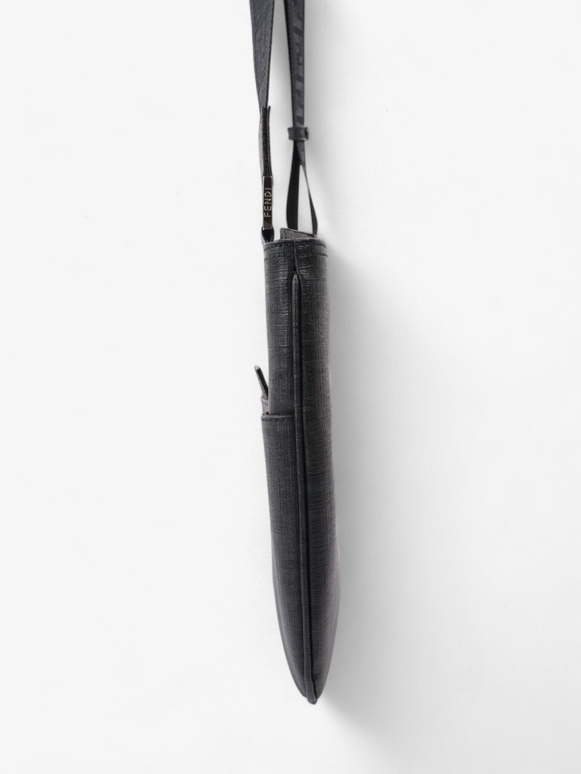 Fendi Zucca Shoulder Bag Black Canvas