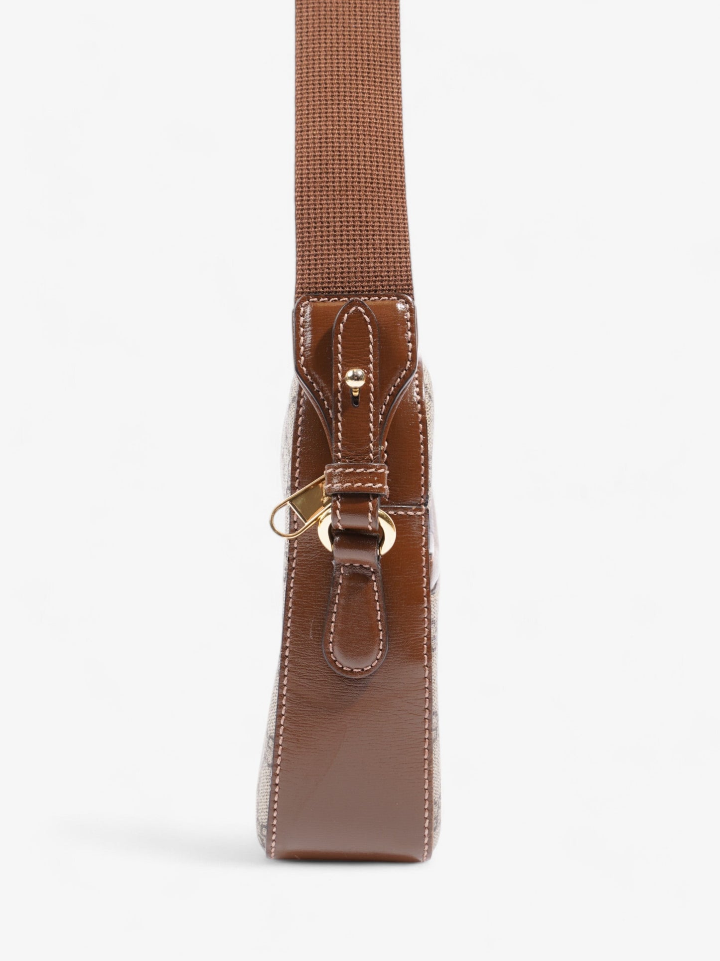 Gucci Messenger Bag with Double G GG Supreme / Brown Coated Canvas Small