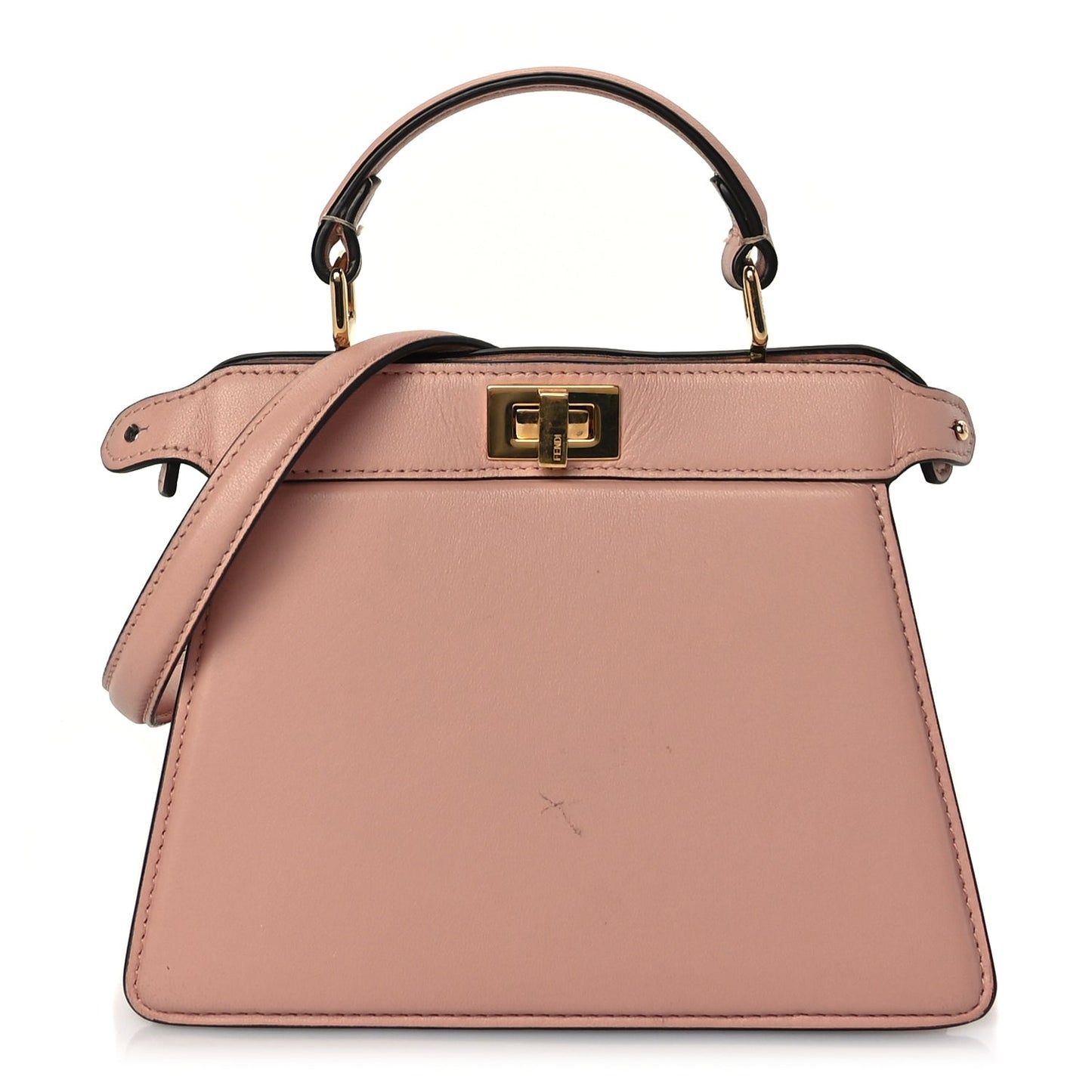 Fendi Shiny Nappa Petite Peekaboo I SEE U Satchel Baby Pink