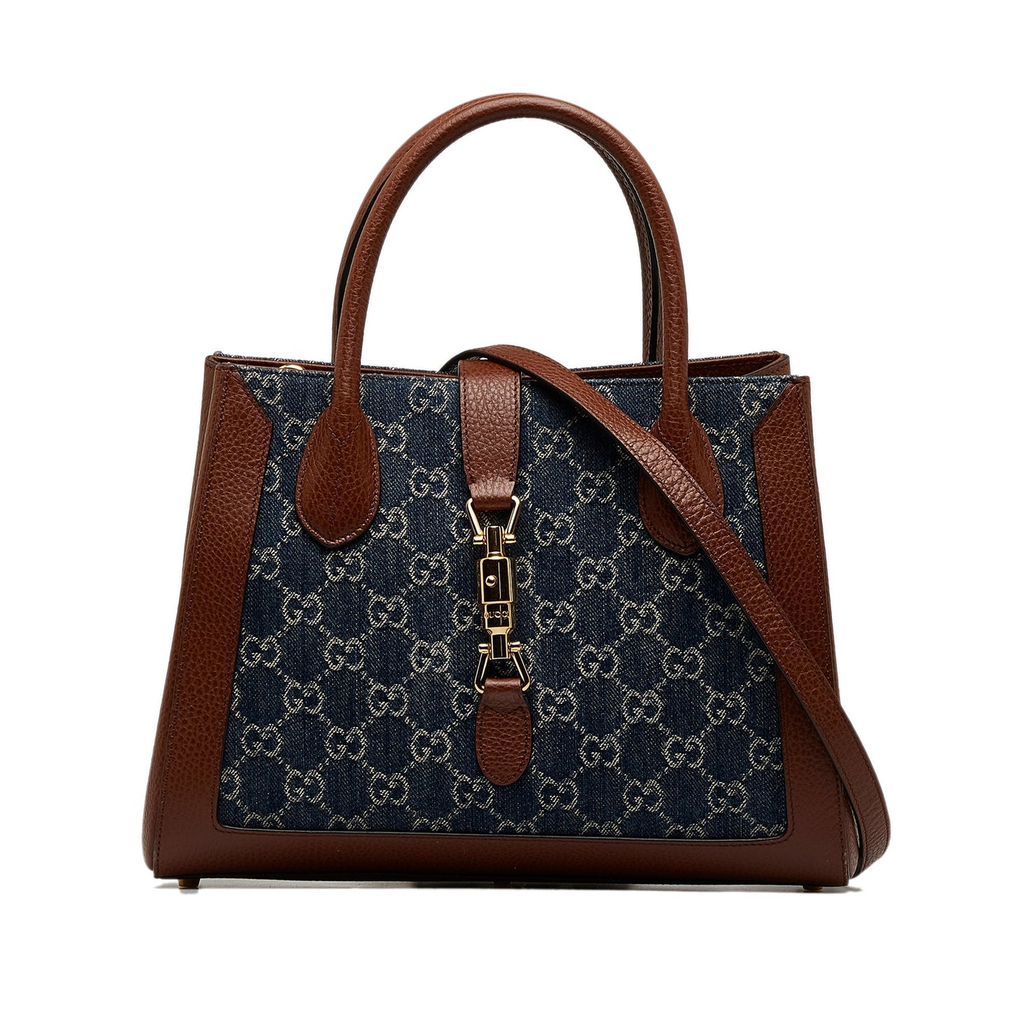 Gucci Jackie Blue Leather Denim Tote