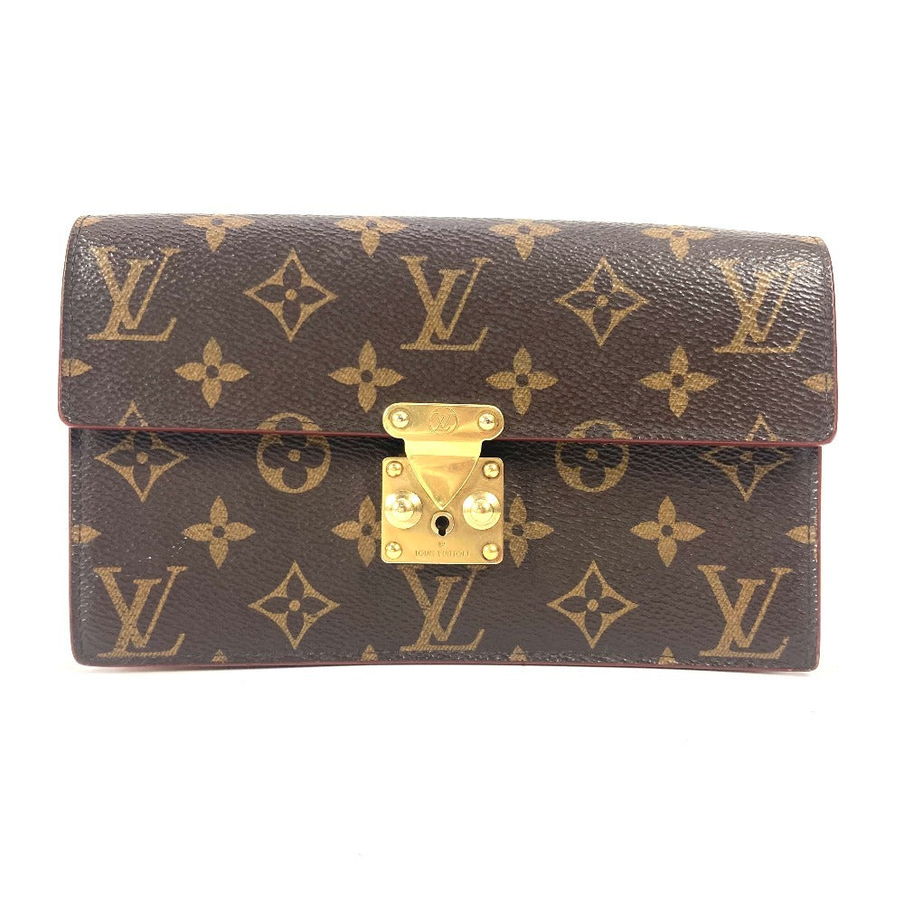 LOUIS VUITTON Clutch bag Monogram canvas Brown Monogram S Lock Belt Pouch GM unisex(Unisex)