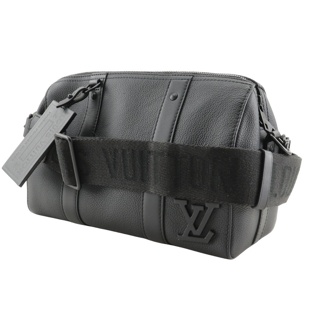 LOUIS VUITTON Shoulder Bag Calfskin black LV Aerogram City Keepall