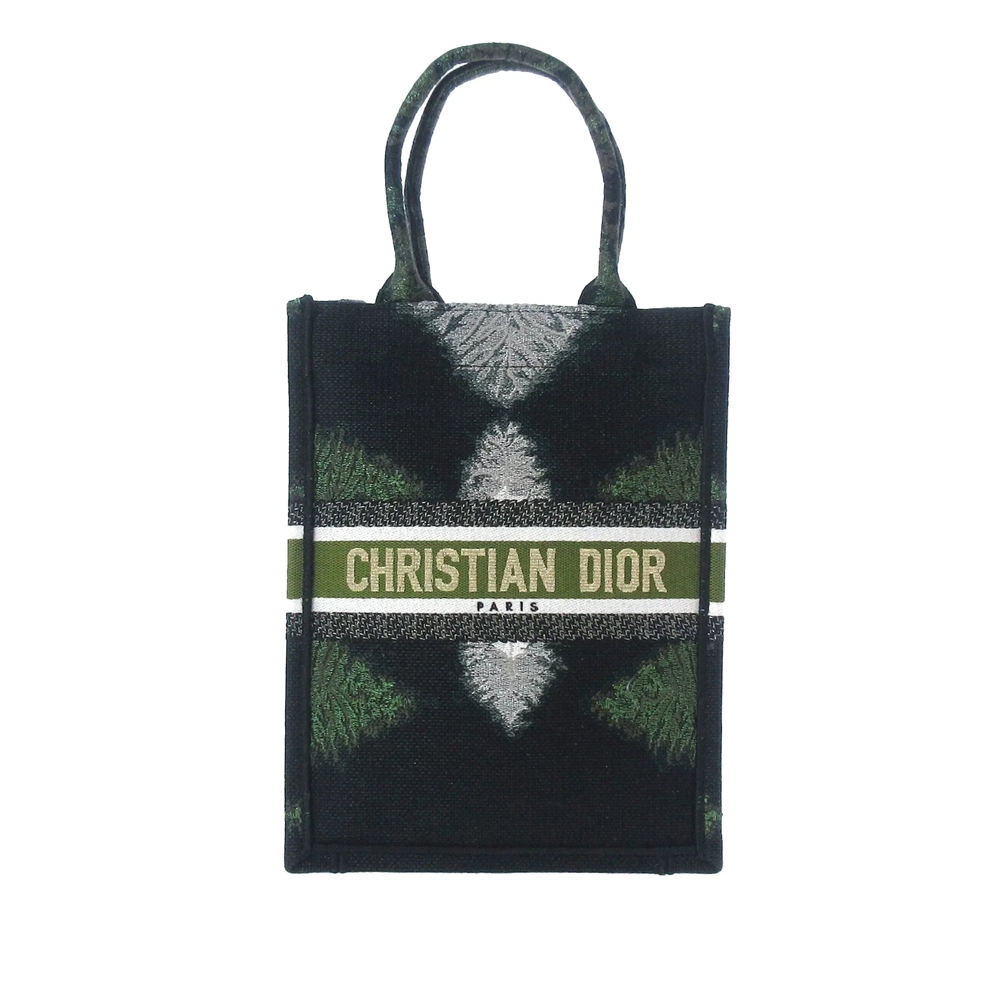 Green Dior Tie Dye Vertical Book Tote