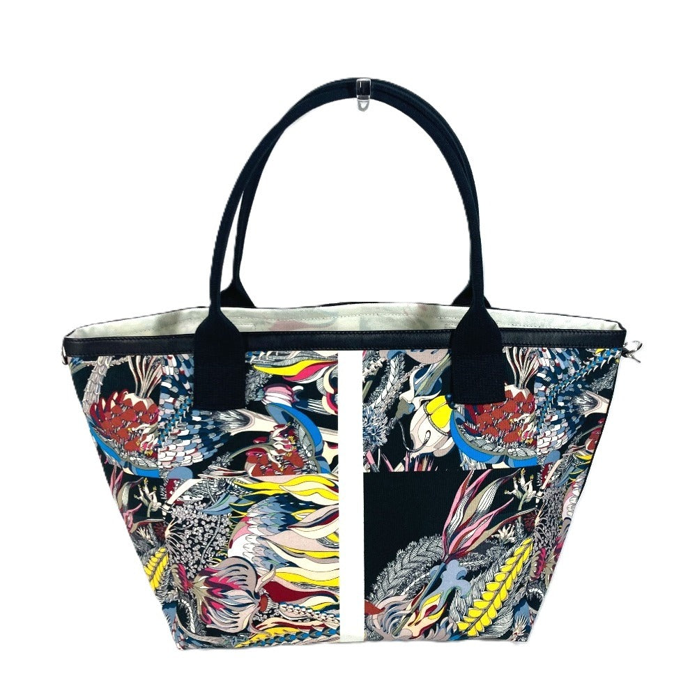 HERMES Tote Bag canvas black petit h petit ash Overall handle unisex(Unisex)