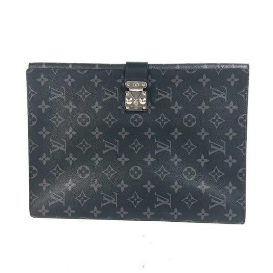 LOUIS VUITTON Clutch bag Monogram Eclipse Canvas black Monogram Eclipse Porte de Gumain Frank GM mens