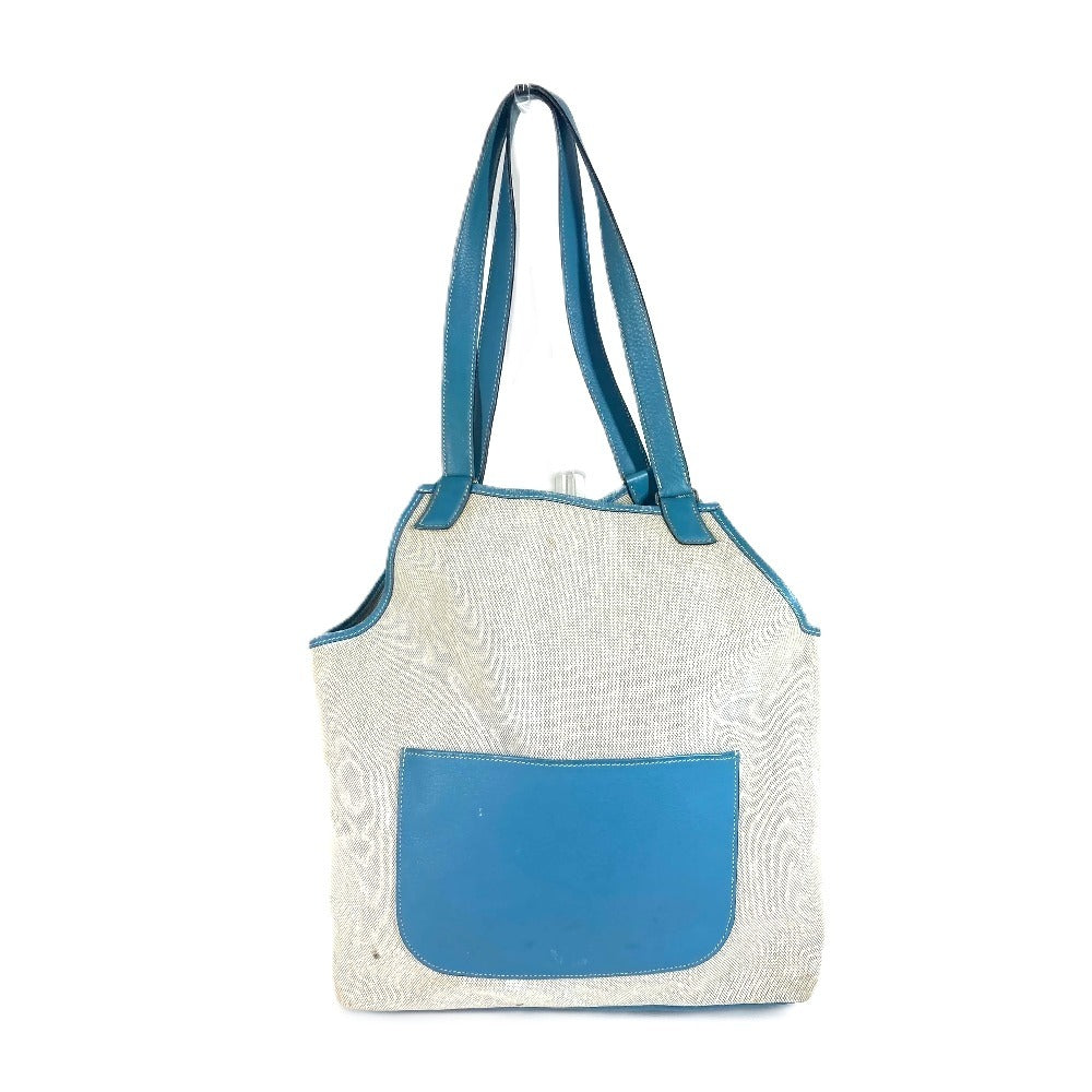 HERMES Shoulder Bag Leather / canvas blue Shoulder bag Tote Bag Giardinier PM