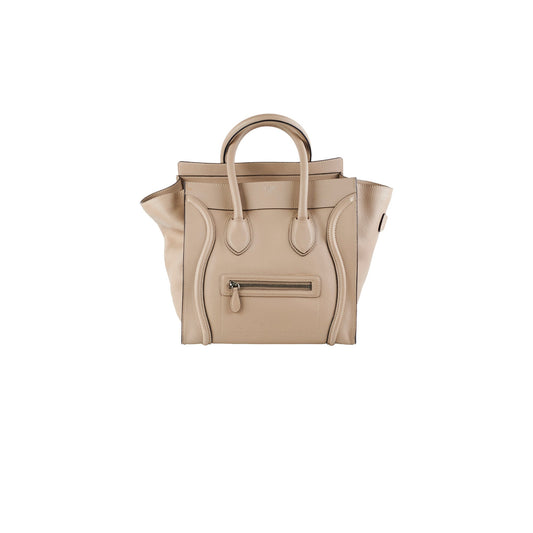 Luxury CELINE Micro Luggage Tote Beige