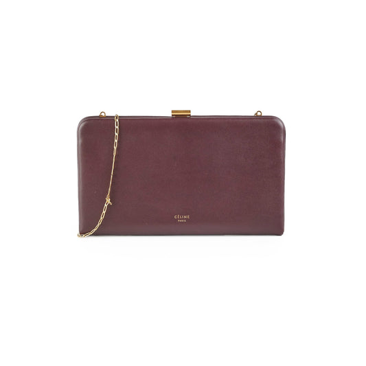 Luxury CELINE Burgundy Wallet On Chain