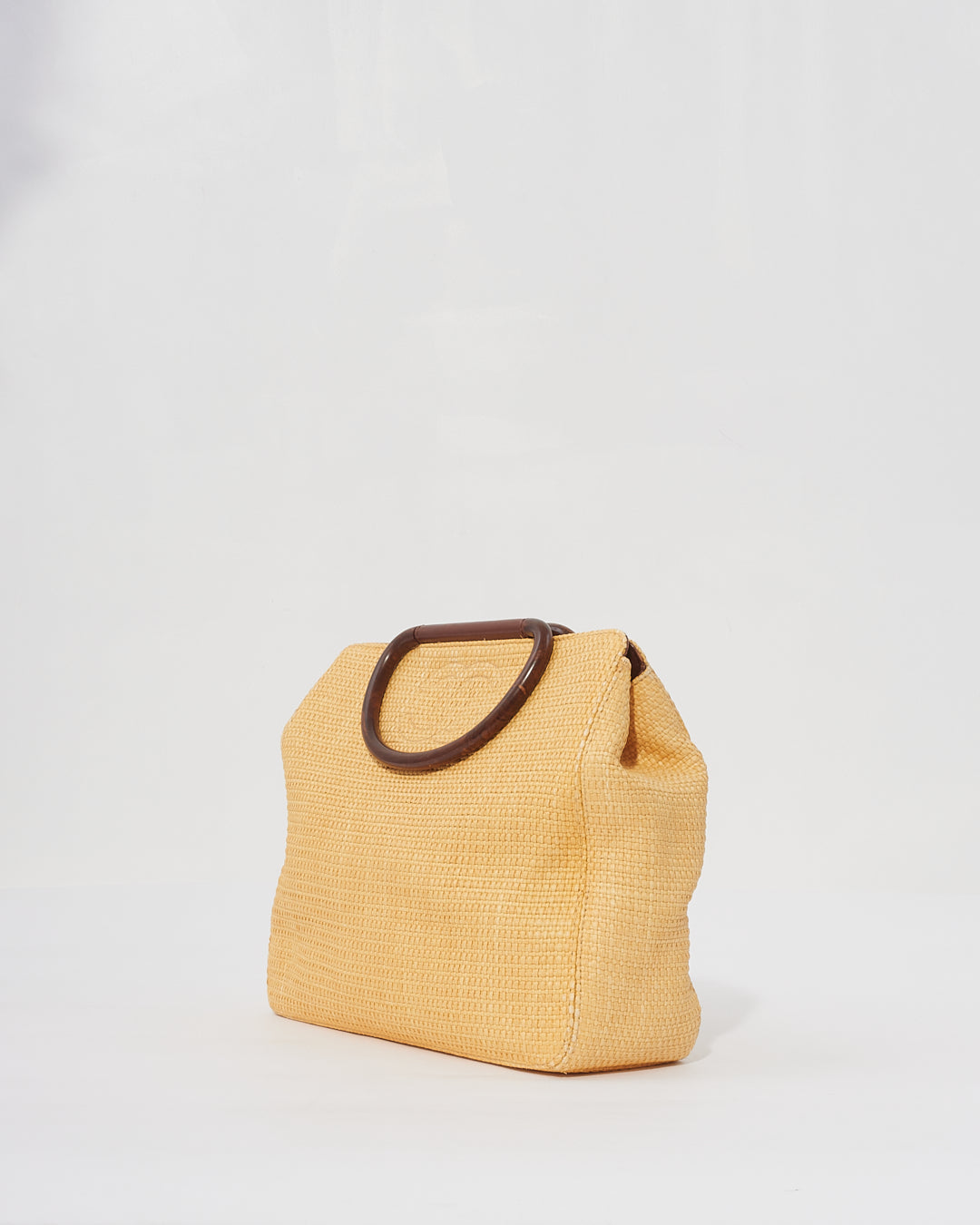 Chanel Beige Raffia Top Handle Tote