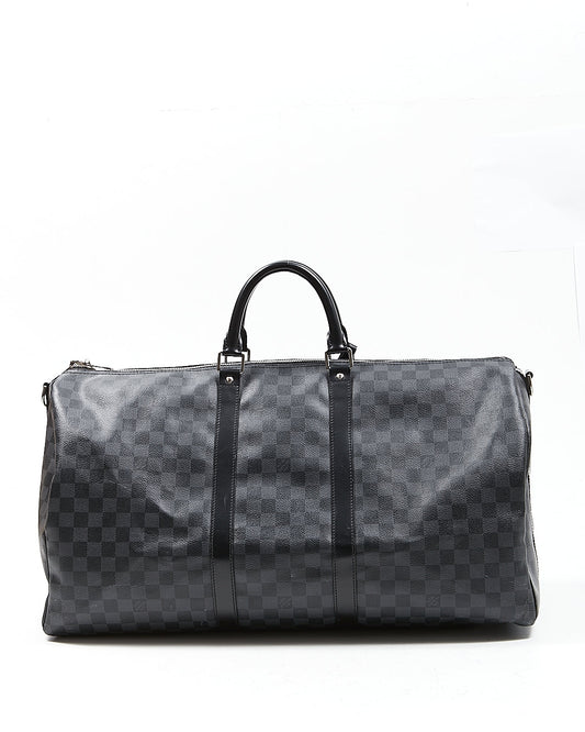 Louis Vuitton Damier Graphite Canvas Keepall 55 Bandouliere Bag NO STRAP