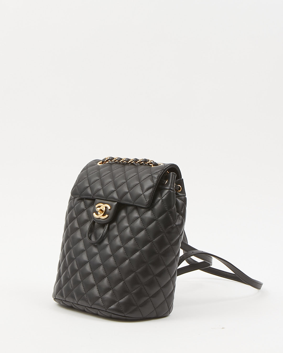 Chanel Black Lambskin Quilted Urban Spirit Backpack