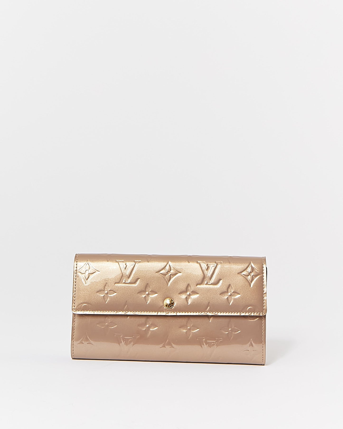Louis Vuitton Gold Metallic Vernis Monogram Sarah Wallet