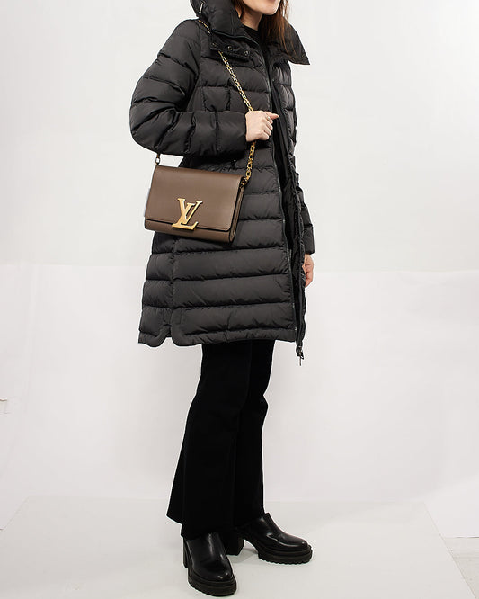 Louis Vuitton Grey Leather Chain Louise MM Bag