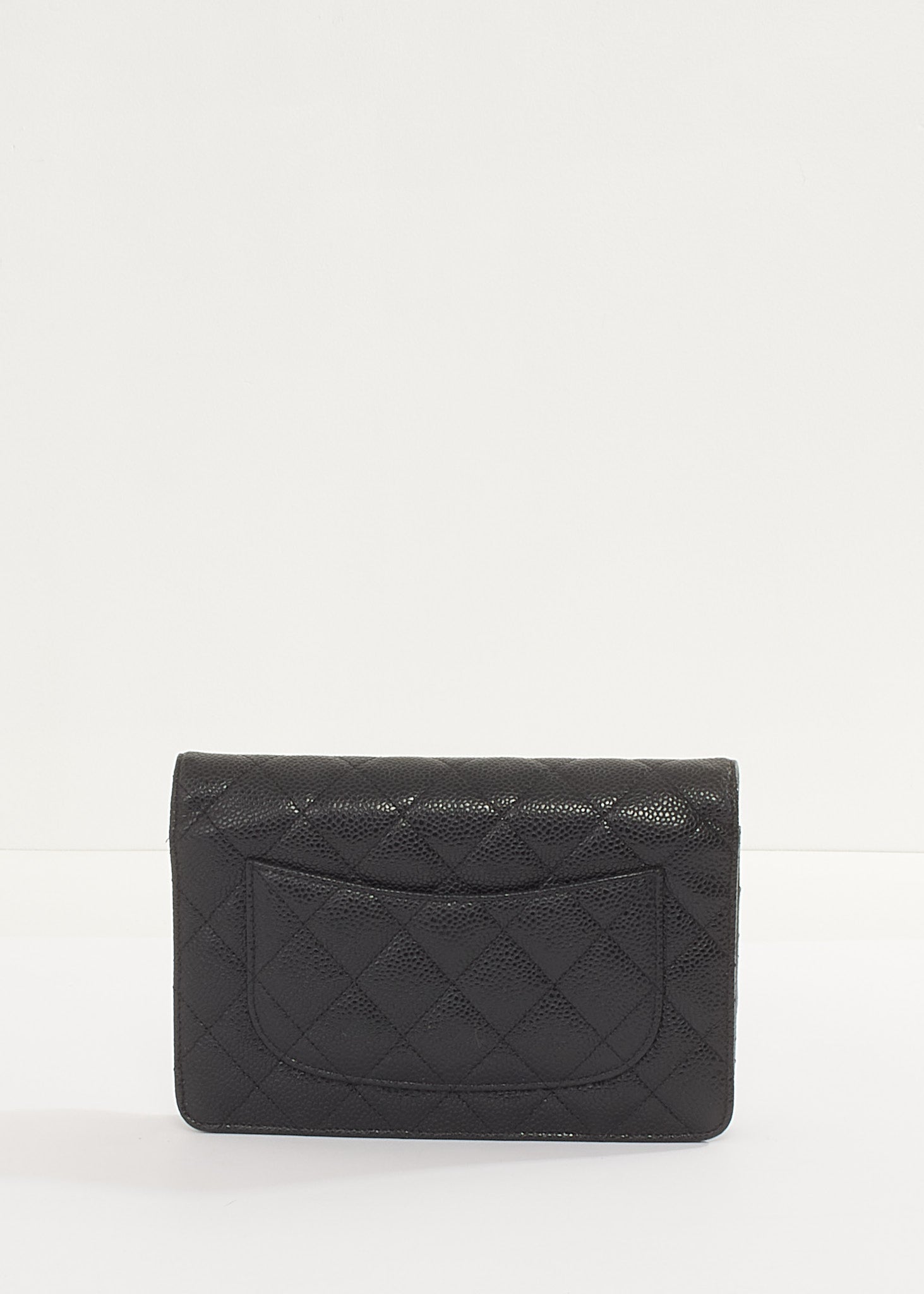 Chanel Black Caviar Leather with Gold Hardware Wallet On Chain