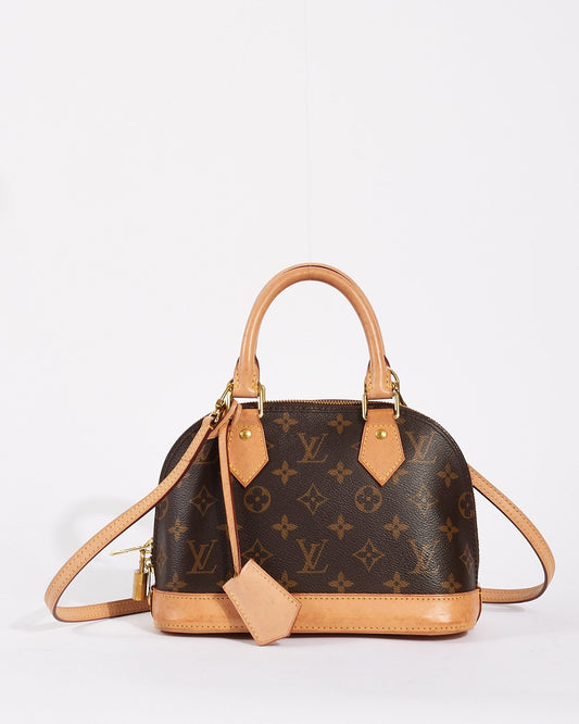 Louis Vuitton Monogram Canvas Alma BB Bag with Strap