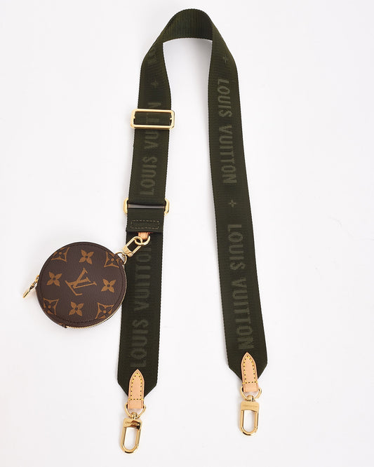 Louis Vuitton Green Canvas and Monogram Bandoulière Strap