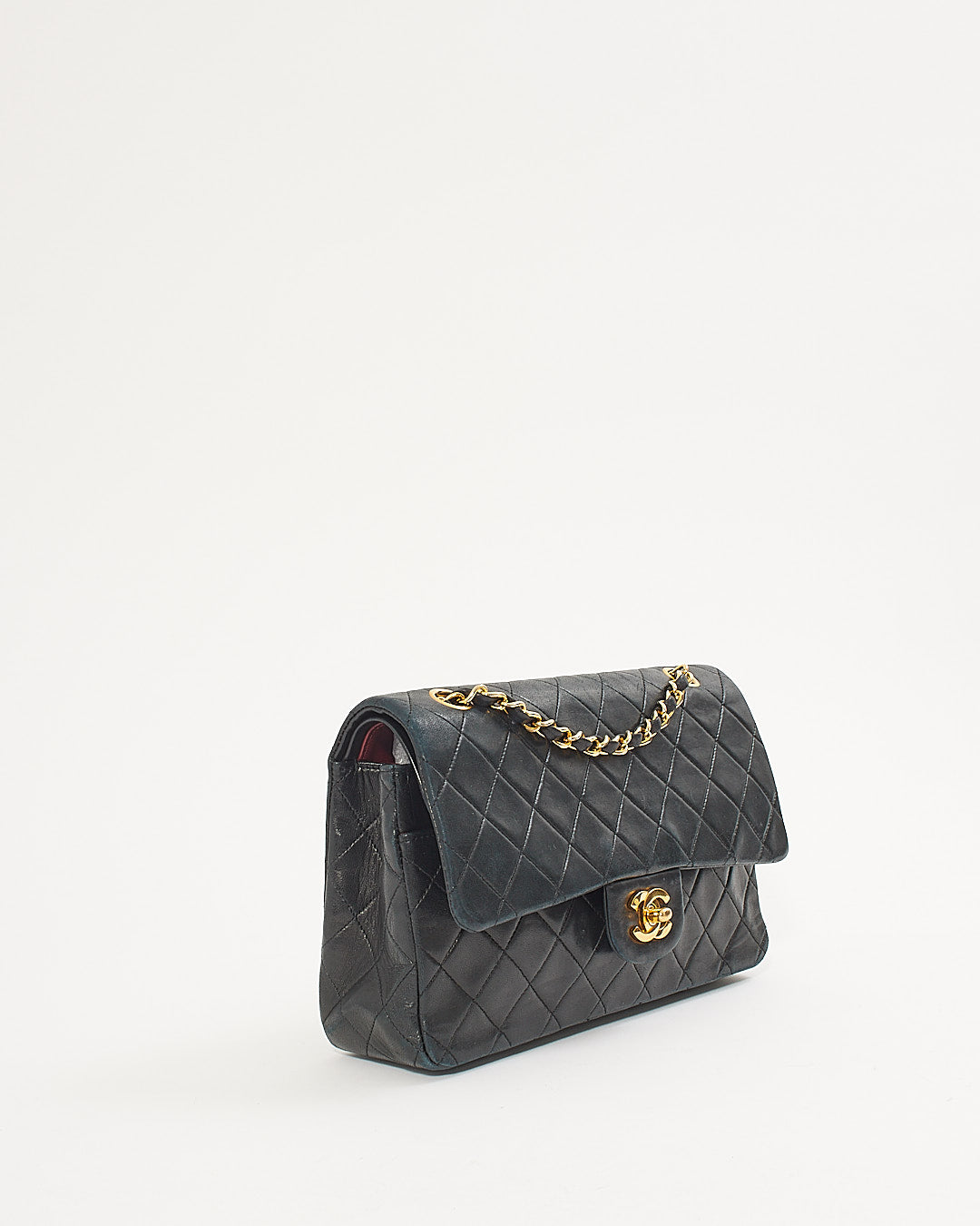 Chanel Black Lambskin 24K Gold Plated Medium Classic Double Flap Bag