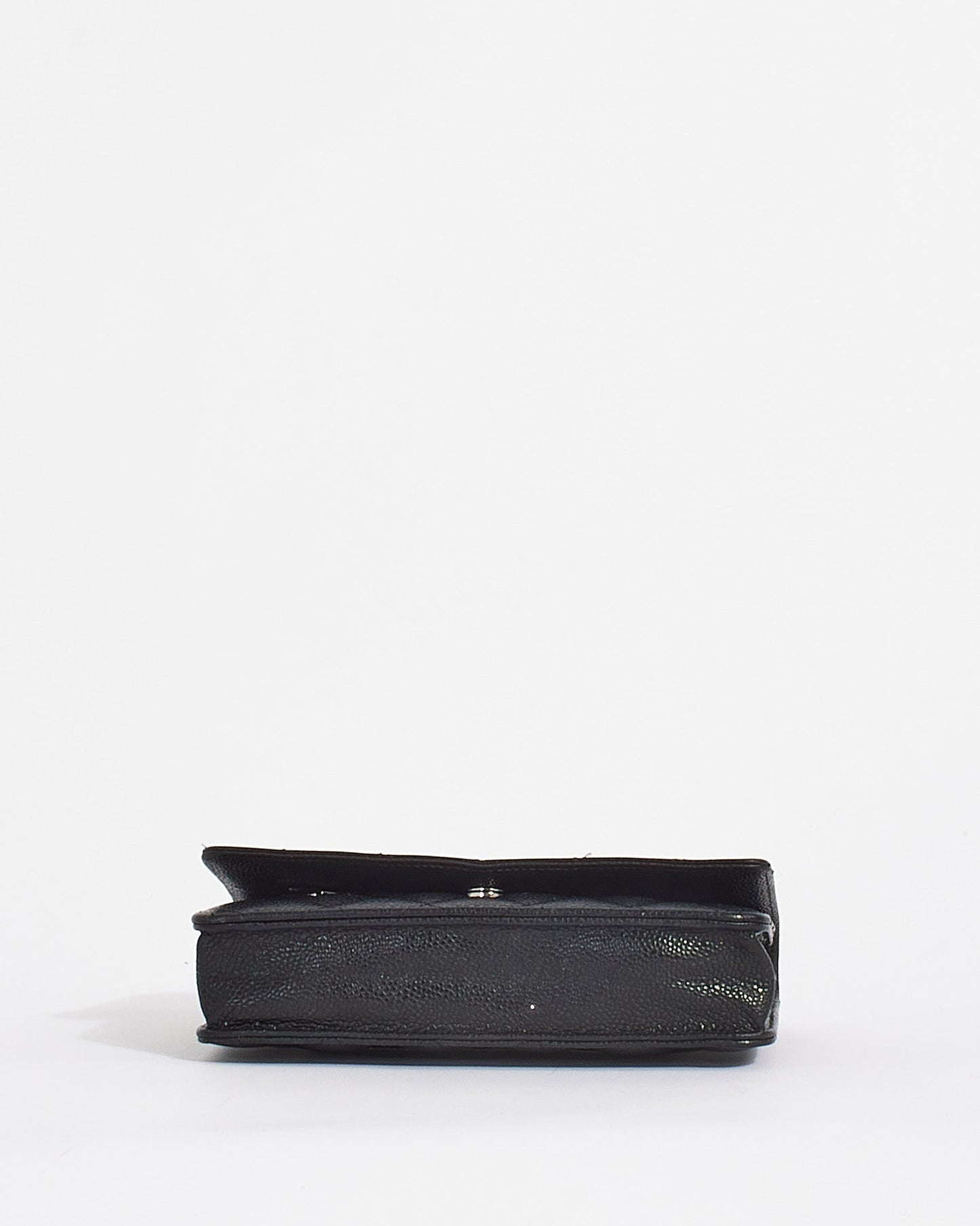 Chanel Black Caviar Leather Quilted Wallet on Chain Bag SHW